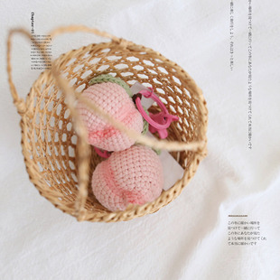 成品手作桃你欢心快乐常伴钥匙扣针织粉桃子包包挂件吉祥女生礼物