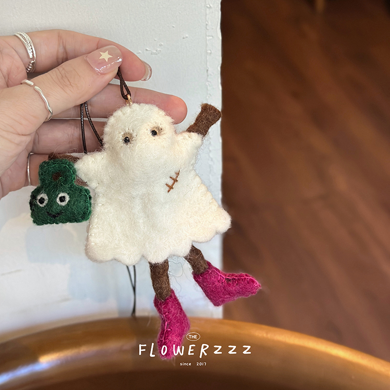 尼泊尔手工搞怪小鬼羊毛毡挂件