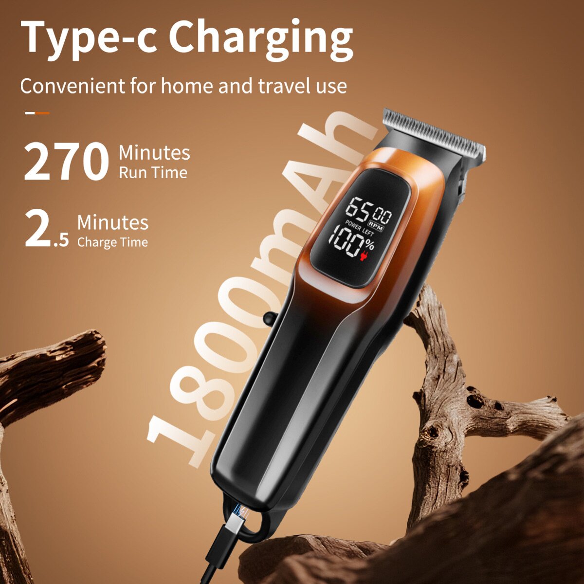 跨境新品LED数显电推剪理发器不锈钢水洗有刷电机雕刻家用电推子