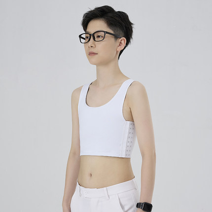 JSBOY新品舒适型弹力透气平整莱卡三排扣可调节束胸COS内衣