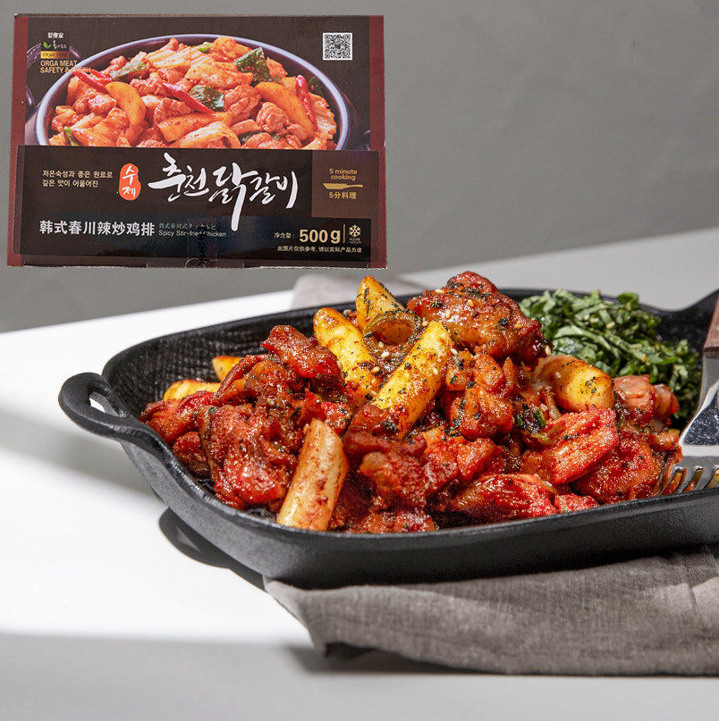 韩式春川辣炒鸡排 韩国料理春川铁板鸡冷冻半成品生鸡肉500g 含酱