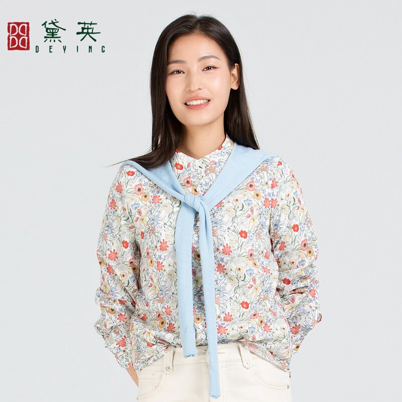 黛英春季新品简约百搭民族风款衬衫 CAP1276