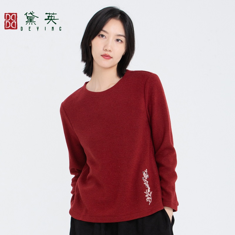 黛英简约原创绣花百搭