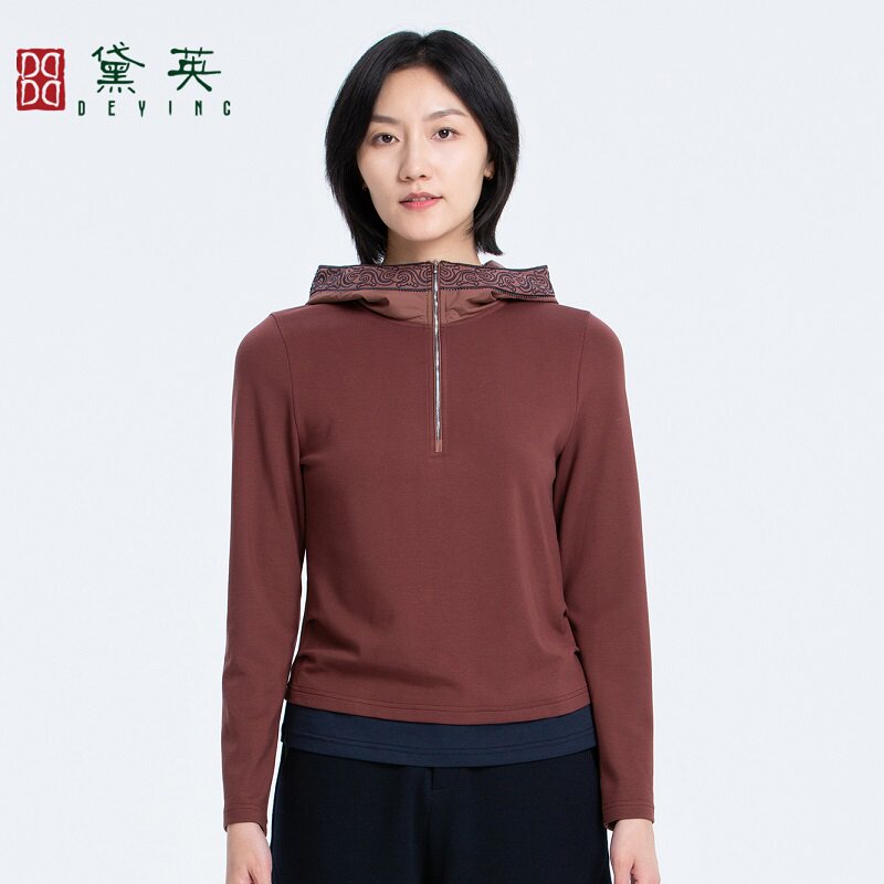 黛英冬季新品简约时尚百搭民族风款卫衣 VAO4344