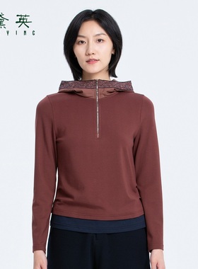 黛英冬季新品简约时尚百搭民族风款卫衣 VAO4344