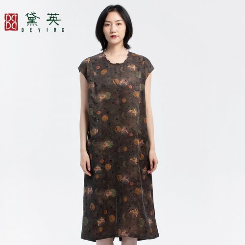 黛英夏季新品简约百搭民族风款连衣裙 LAP2206