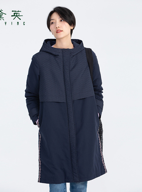 黛英女士冬季深色时尚百搭绣花款棉服 AAM4010