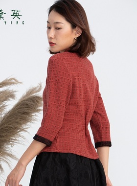 黛英女士经典时尚美学原创款旗袍上衣 PQAM4365