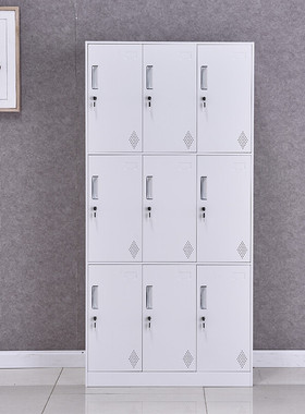办公虎更换服装柜铁皮柜白色员工储物柜带锁衣帽柜