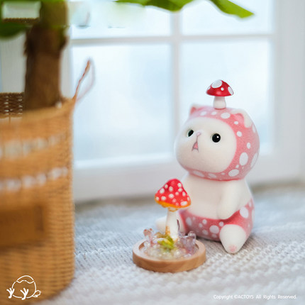 ACTOYS猫咪壮宝宝盒蛋盲盒可爱喵罐头植绒潮玩手办公仔摆件礼物