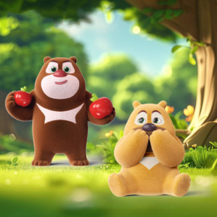 正版熊出没熊熊的生活日记系列萌粒盲盒熊大熊二手办公仔摆件礼物