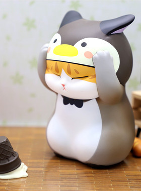 正版LAMTOYS空想造物苦恼小猫存钱罐企鹅版玩具手办公仔摆件礼物