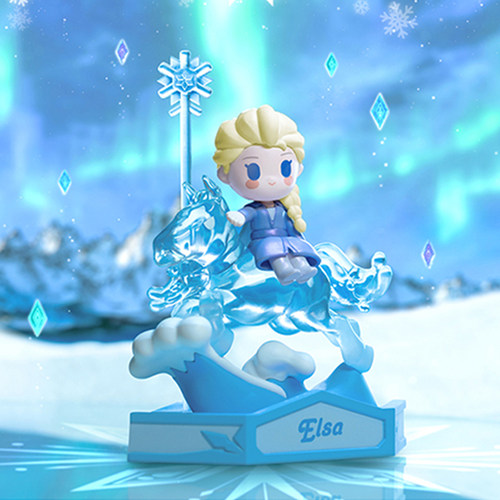 正版冰雪奇缘旋转木马盲盒摆件