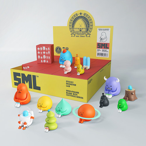 SML黏黏怪物研究所坐坐盲盒摆件