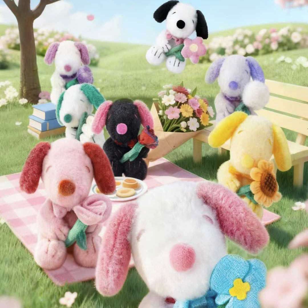 正版史努比花礼系列毛绒挂件盲盒