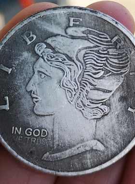 6个免邮 银圆银元仿真品大洋龙洋银币古币钱币外国女神像背柱子