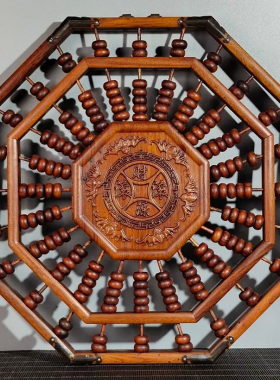 实木八卦算盘家居客厅摆件古玩