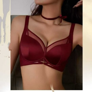 AB杯小C杯缎面聚拢舒适无钢圈聚拢调整型内衣收副乳5611