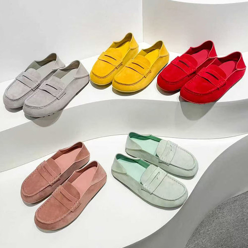 2026早春磨砂皮一脚蹬乐福鞋女