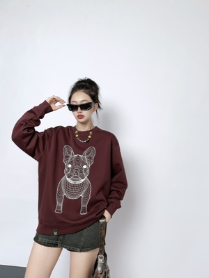 24155 LIFEWORK秋冬新款纯棉立体潮牌圆领卫衣印花潮流韩版上衣