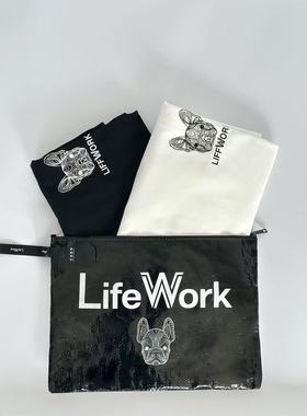 lifework狗经典小标短袖T恤宽松纯棉一包俩件女款