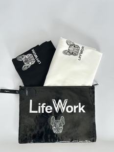 lifework狗经典小标短袖T恤宽松纯棉一包俩件女款
