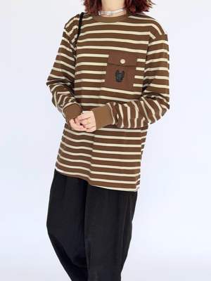 LIFEWORK24120法斗正品条纹长袖T恤宽松纯棉男女款