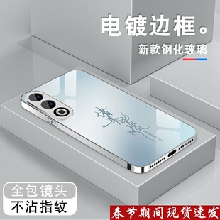 适用oppok12手机壳K11新款男K12X电镀银玻璃K9s保护套k7诸事平安全包5g防摔0pp0创意个性简约高级感薄硬外壳