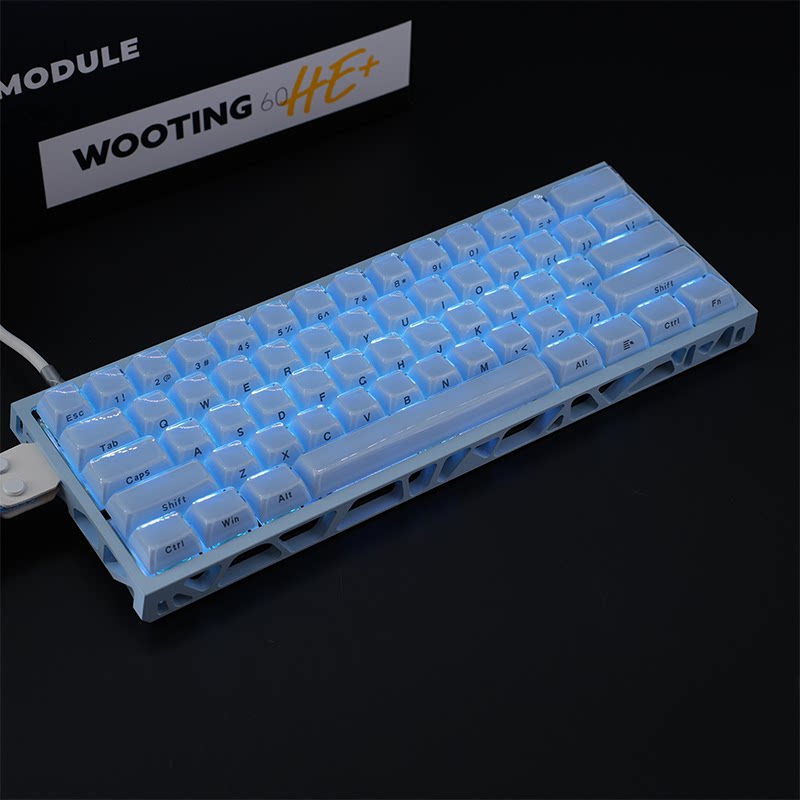 WOOTING 60HEV2满改-蓝镂空-蓝水晶图片
