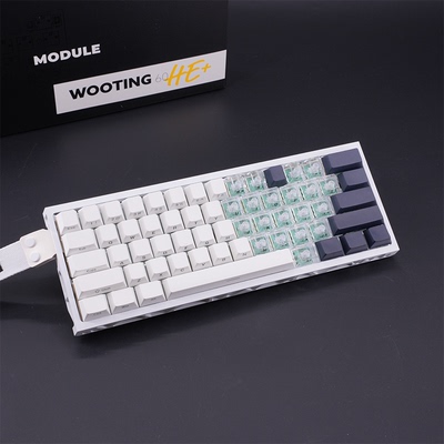 WOOTING 60HEV2满改-白镂空-白黑爱心三拼