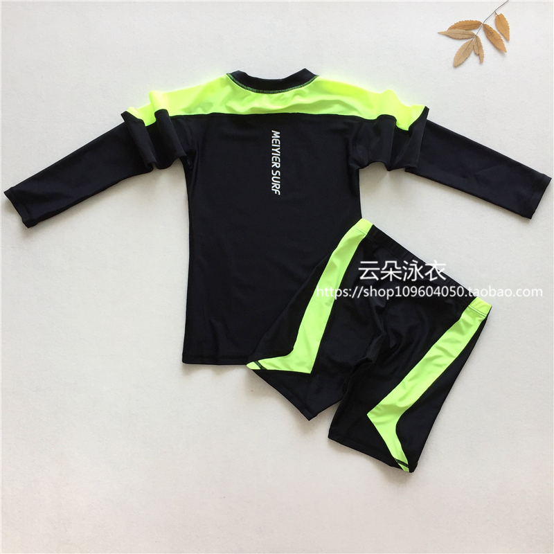 出口品质儿童泳衣长袖短裤中大童