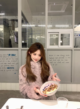 Zzhen珍珍 温柔奢感纹理感环保皮毛一体皮草保暖新款毛毛外套