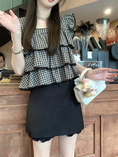 珍珍家随意时髦韩系气质挂西装 百搭半裙夏 面料半身裙花苞显瘦裙裤