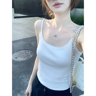 珍珍家甜嗲纯欲蕾丝花边吊带背心修身 外穿内搭春季 新款 女 显瘦短款