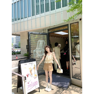 元 气上衣 短款 珍珍家重工刺绣花流萤氛围感初夏蛋糕层叠花边小飞袖