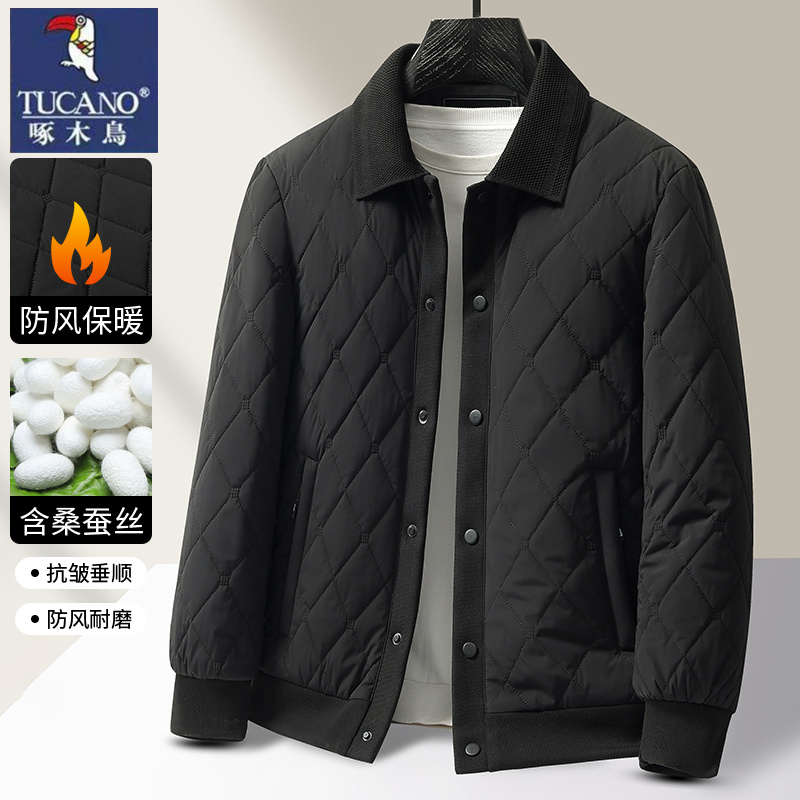 啄木鸟菱形格棉衣男2025新款