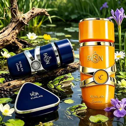 XUNLANYARAMENWOMENCOUPLEPERFUMEAQUATICWOODLEATHEROUD100ML*2
