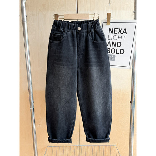 男童加绒牛仔裤冬款2025新款