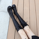 2025秋季新款弹力骑士长筒靴子皮靴高筒不过膝女靴瘦瘦长靴马丁靴