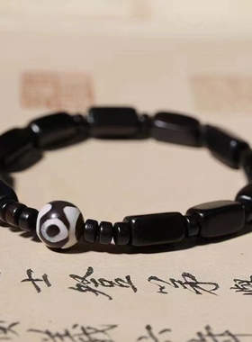 方块手链单圈黑檀木方块文玩简约