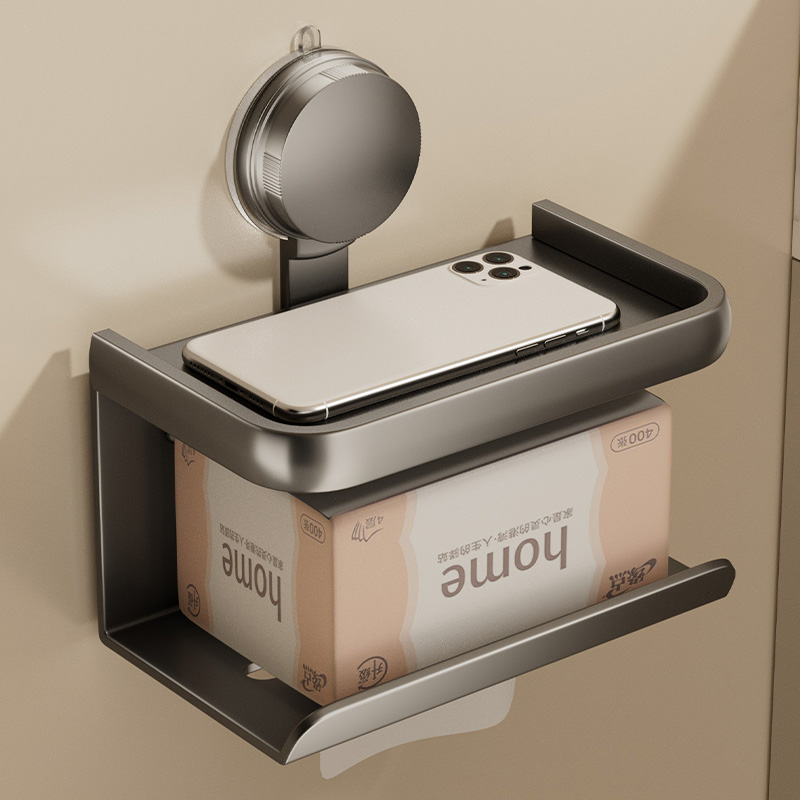 家用卫生间壁挂吸盘纸巾盒收纳架