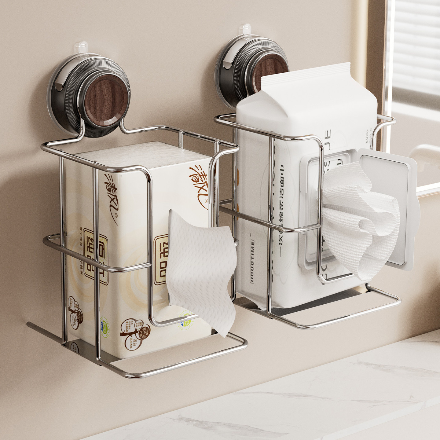 吸盘纸巾架中古风洗脸巾置物收纳