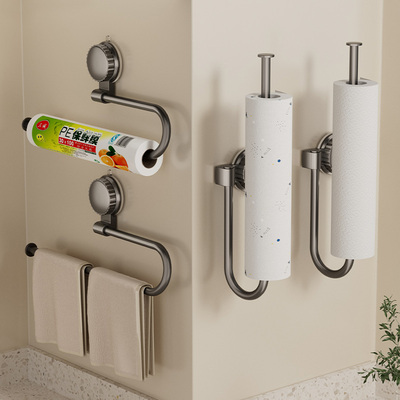 映生活厨房吸盘纸巾架保鲜膜架