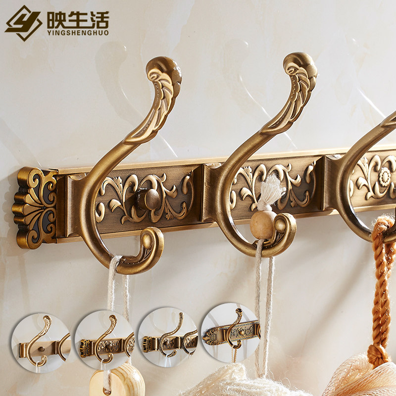 仿古衣钩欧式排钩复古挂钩挂衣钩衣服客厅壁挂浴室衣柜门后衣帽钩