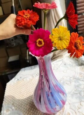 日本原装进口石塚硝子aderia津轻花色手工玻璃花瓶 现货