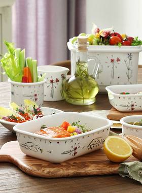 韩国进口zen&lock rachelbarker草地花 常规器型陶瓷密封碗保鲜盒