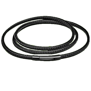 黑色扣子皮绳项链绳黑色绳男士女琥珀吊坠挂绳玉吊坠绳子简约蜡绳