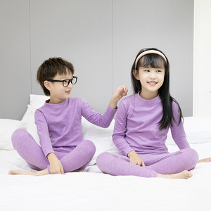冬季儿童羊毛蚕丝保暖内衣套装中大男女孩家居服宝宝秋衣秋裤睡衣