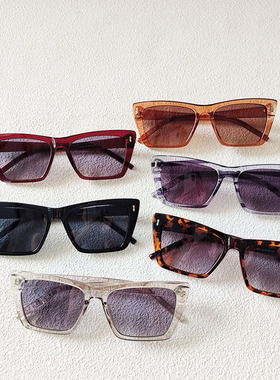 欧美复古长方形蹦迪墨镜潮女网红