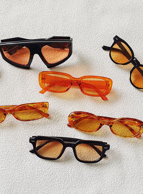 橘色系欧美风气泡搞怪女士眼镜